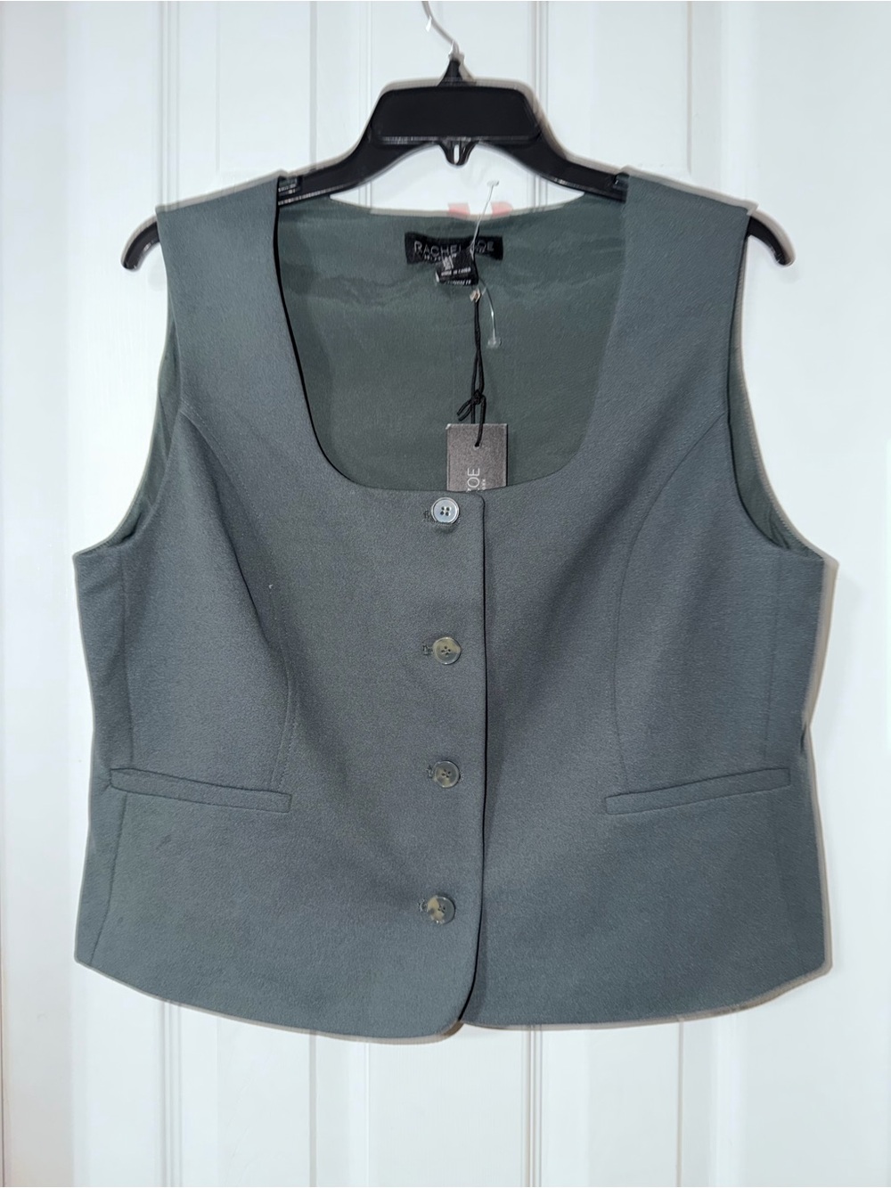 Rachel Zoe Women's Slate Gray Button-Front Vest